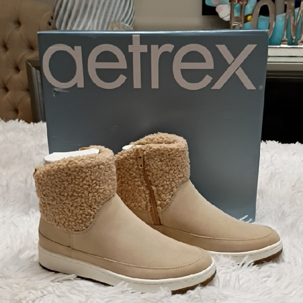 New Aetrex Women's Winnie Tan Winter Weatherproof Boots EU 35 US 5-5.5